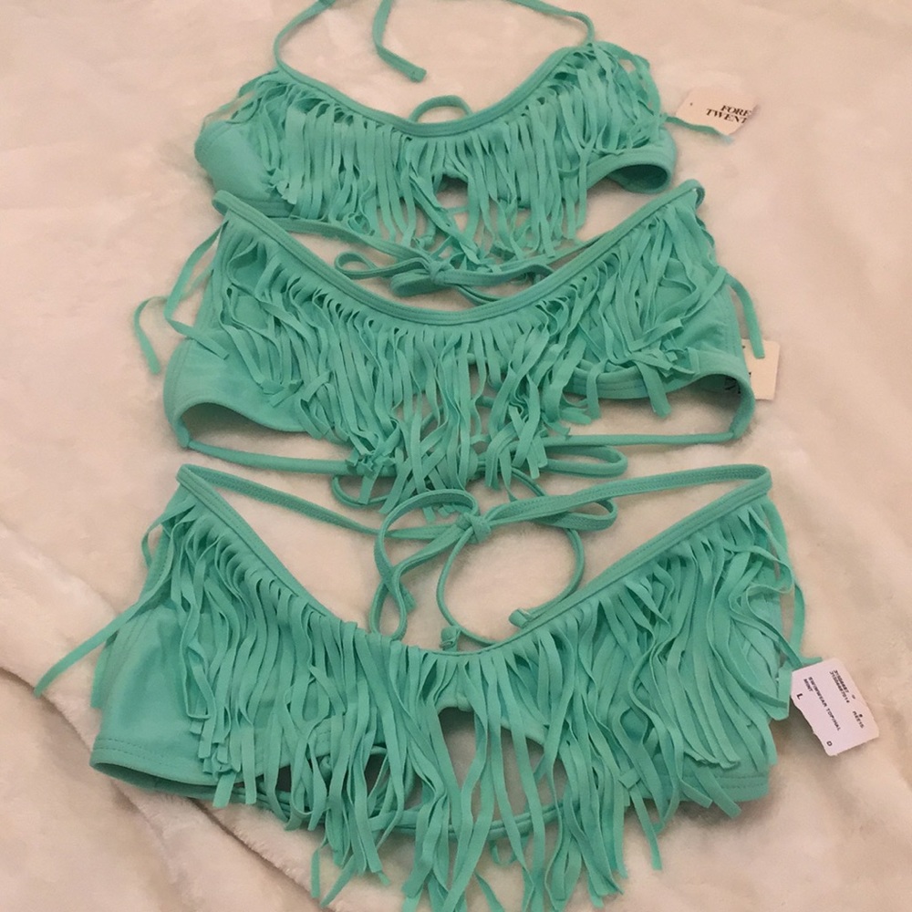 F21 Mint Fringe Bikini NWT - Picture 7 of 8